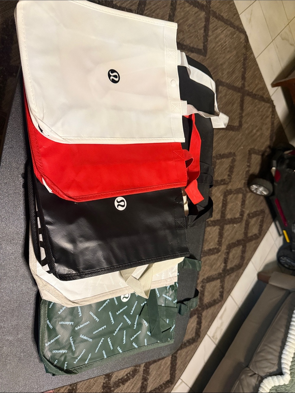 lululemon athletica Reusable Tote Bag -, White, Red, Green, Cream 4 bags